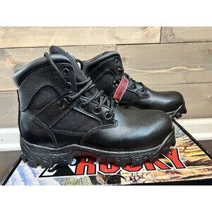NEW Rocky Alpha Force 6” Black Leather Men’s Boots Size 6.5 W Waterproof